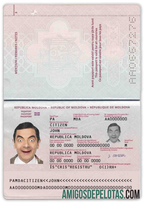 Passaporte da Moldávia (2014 – presente) baixar para verificação